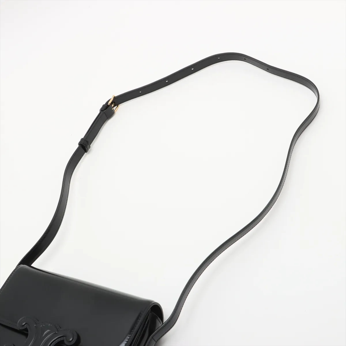 Best Seller Celine Triomphe Teen Leather Shoulder Bag Black