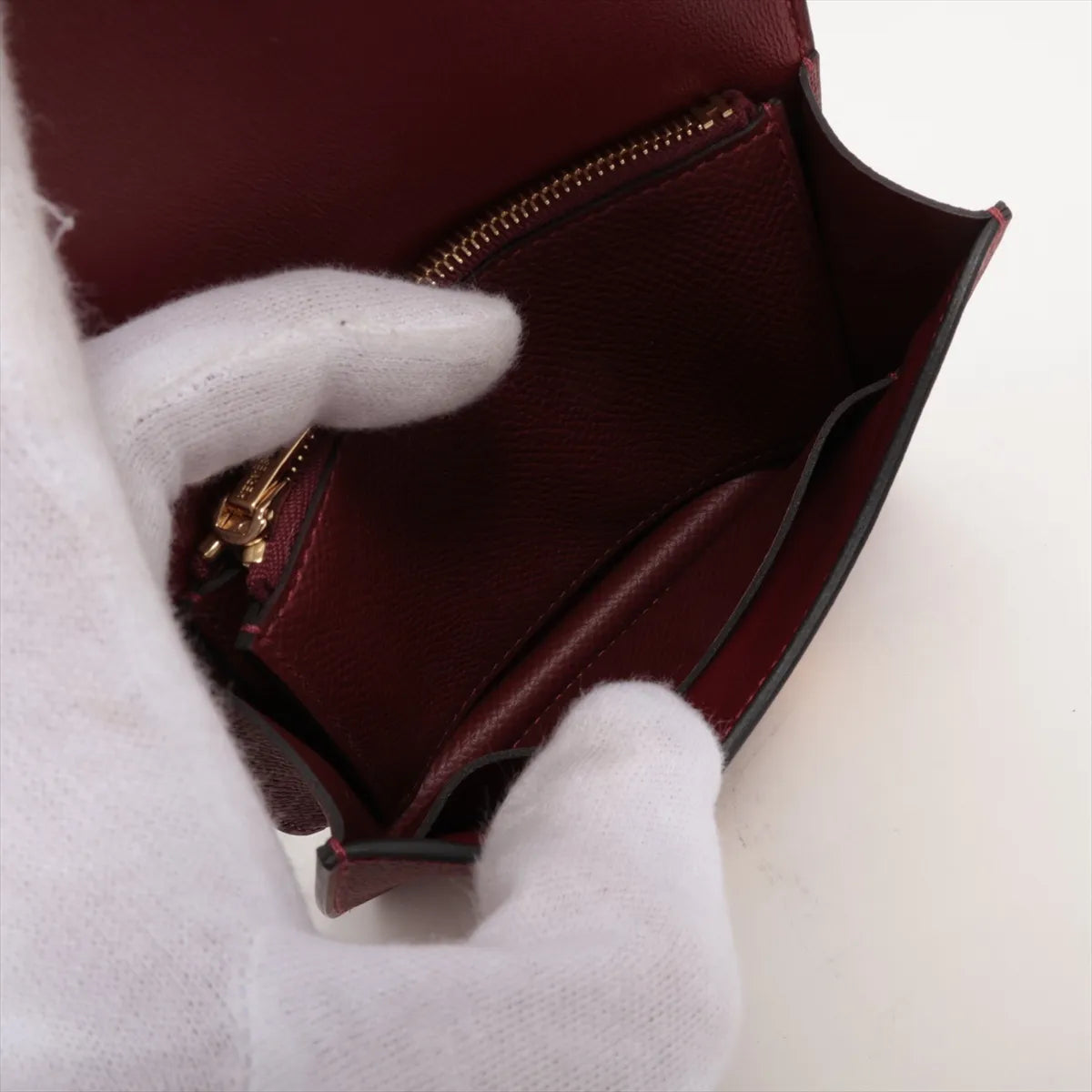 Hermes Constance Slim Veau Epsom Coin Purse Red