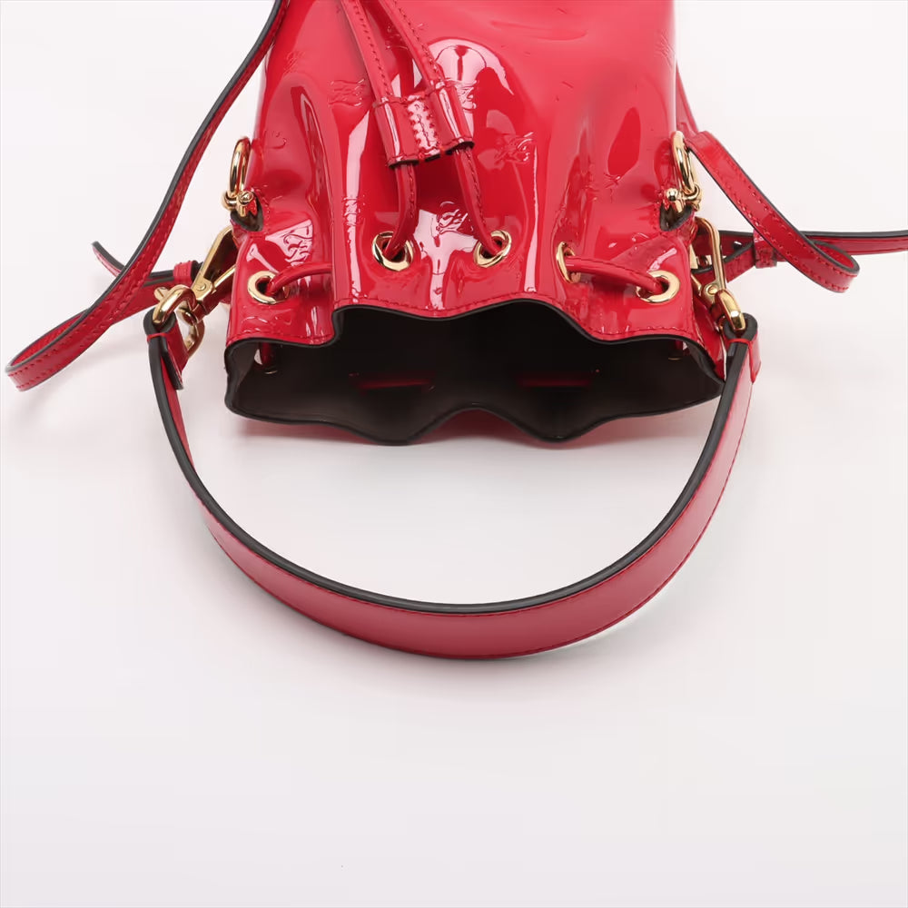 Fendi Mon Tresor Mini Patent Leather Two-Way Shoulder Bag Red