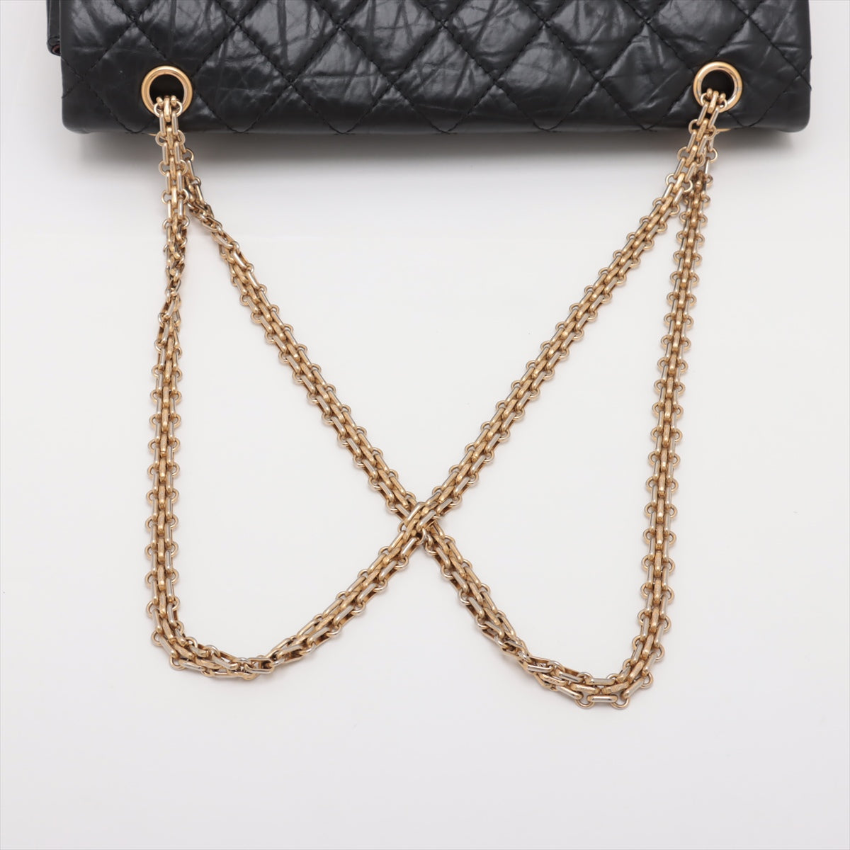 Chanel 2.55 Matelasse Maxi Vintage Calf Double Flap Double Chain Bag Black