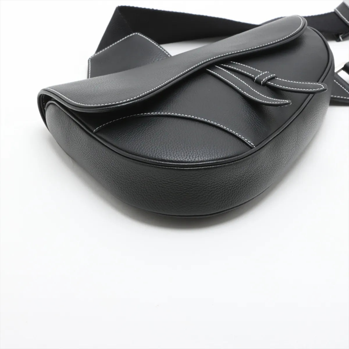 Christian Dior Leather Sling Saddle Bag Black