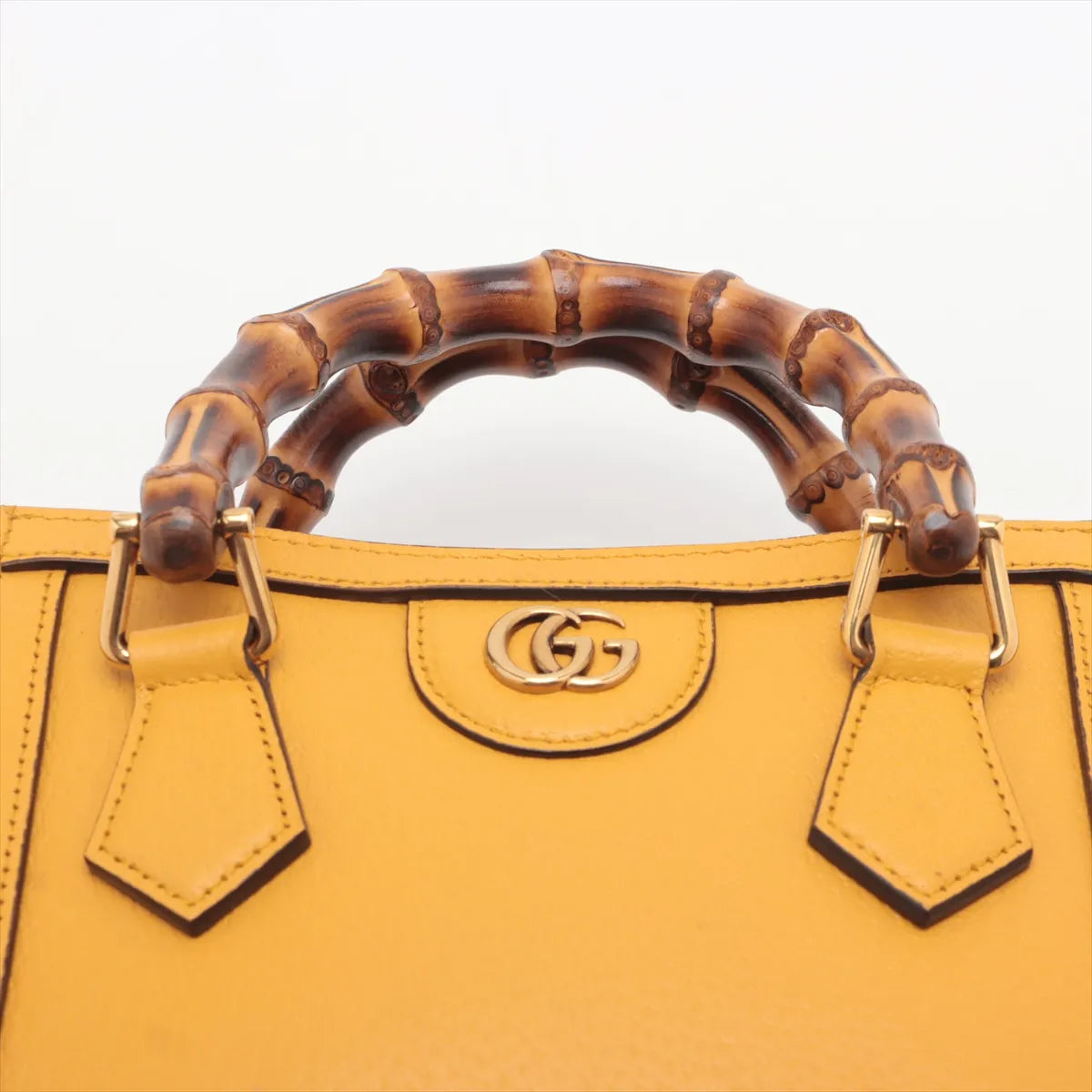 Gucci GG Logo Bamboo Diana Leather Small Tote Bag Yellow * PREORDER *