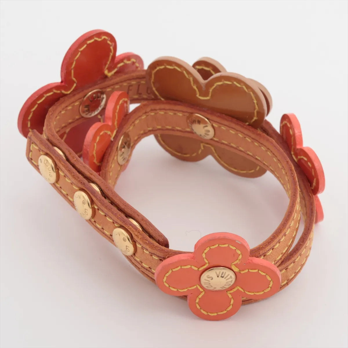 Louis Vuitton Lexington Vernis Leather Flower Double Wrap Bracelet