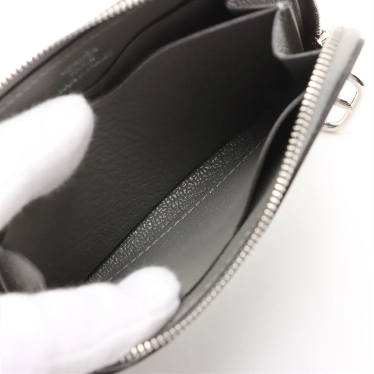 Hermès Zip And Go Evercolor Coin Purse Gray