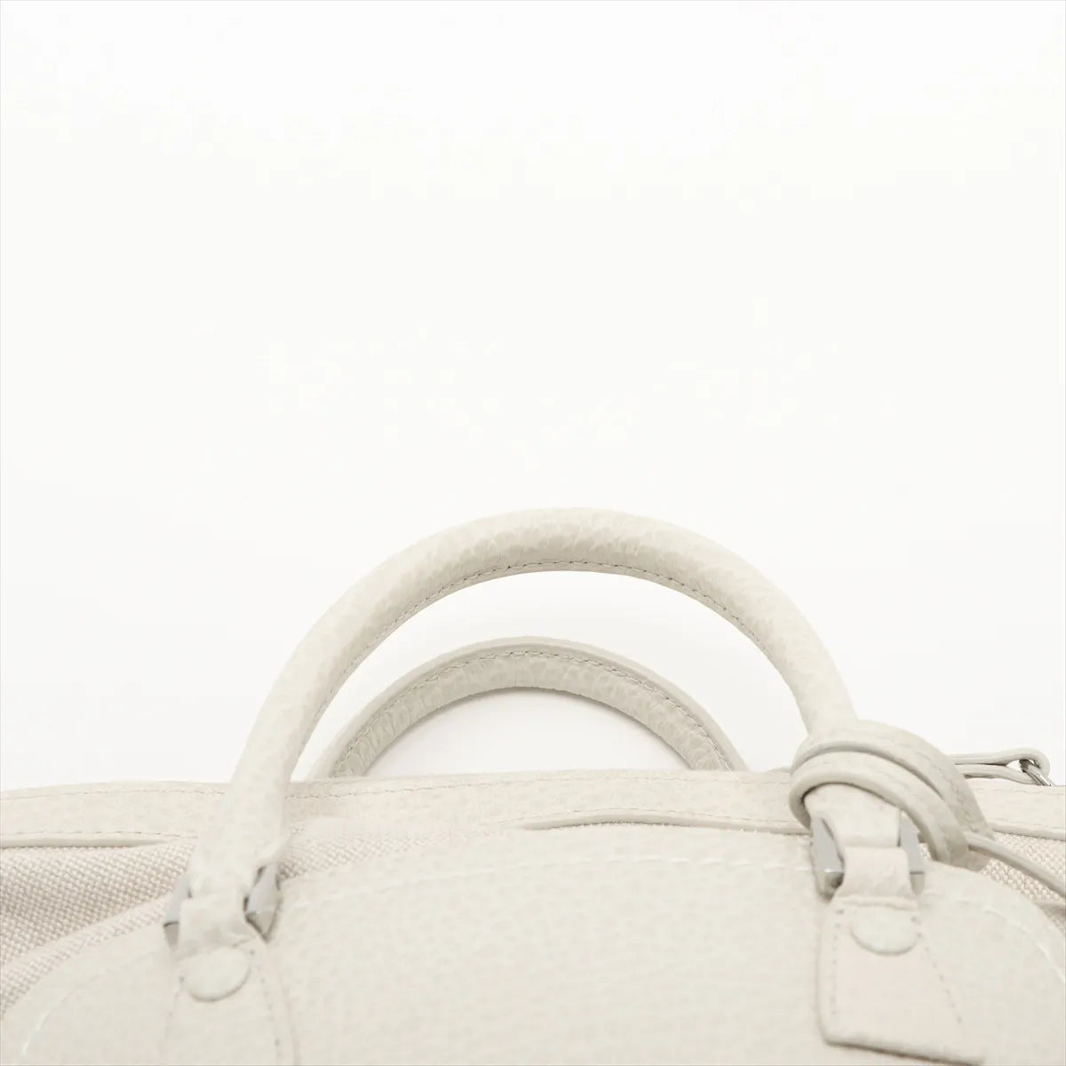 Maison Margiela 5AC Leather Canvas Two-Way Handbag White