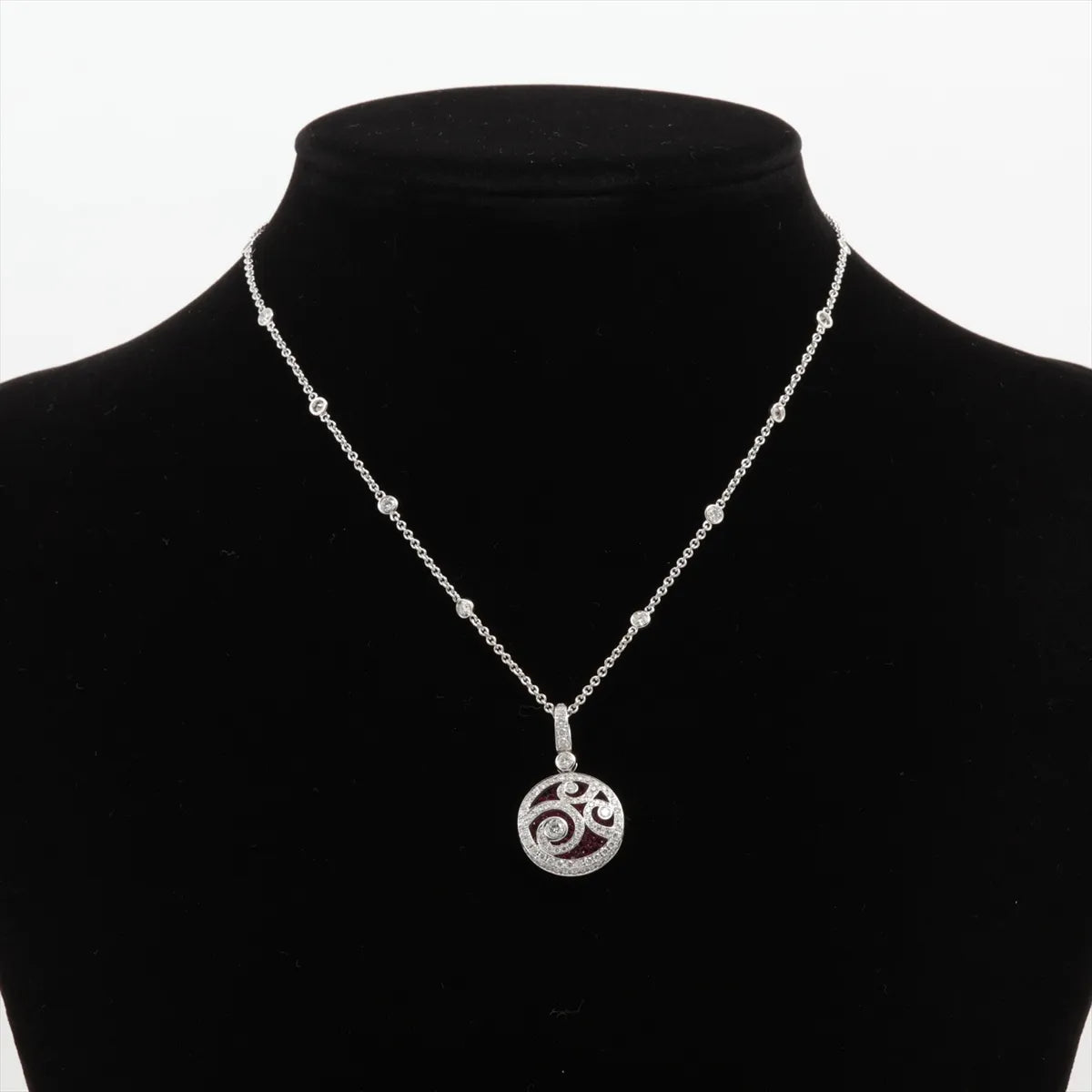 Graff Diamond Colored Stone Station Necklace White Gold