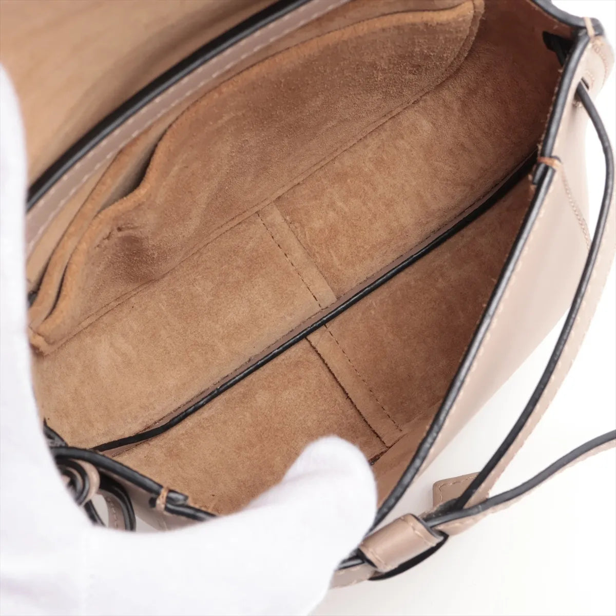 Loewe Gate Dual Mini Leather Shoulder Bag Brown x Beige