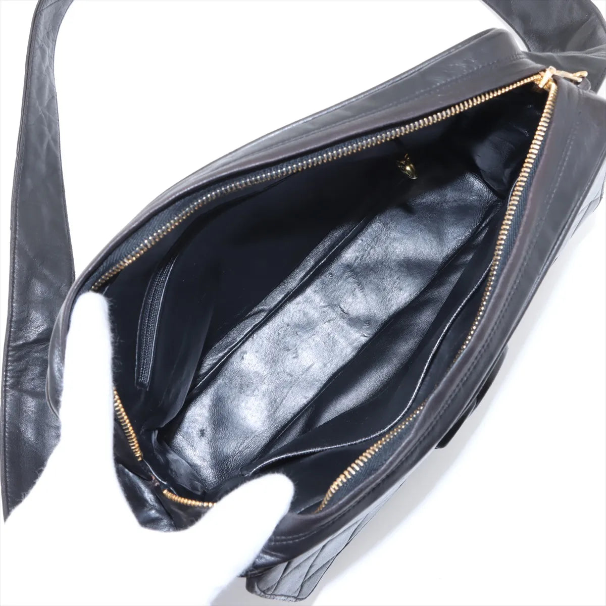 Chanel CC Logo Matelasse Lambskin Tassel Shoulder Bag Black