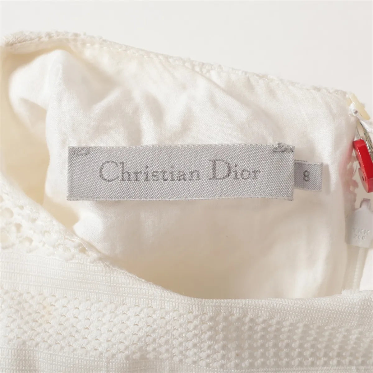 Christian Dior Cotton Eyelet Ruffle Kids Dress White