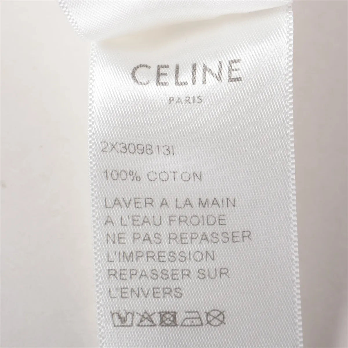 Celine Printed Statement Cotton T-shirt White