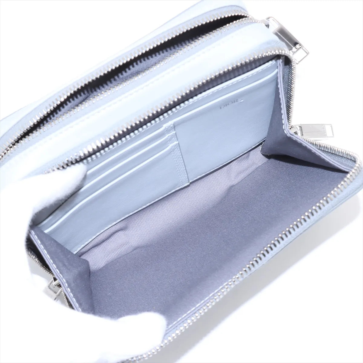 Christian Dior CD Diamond Leather Shoulder Bag Gray