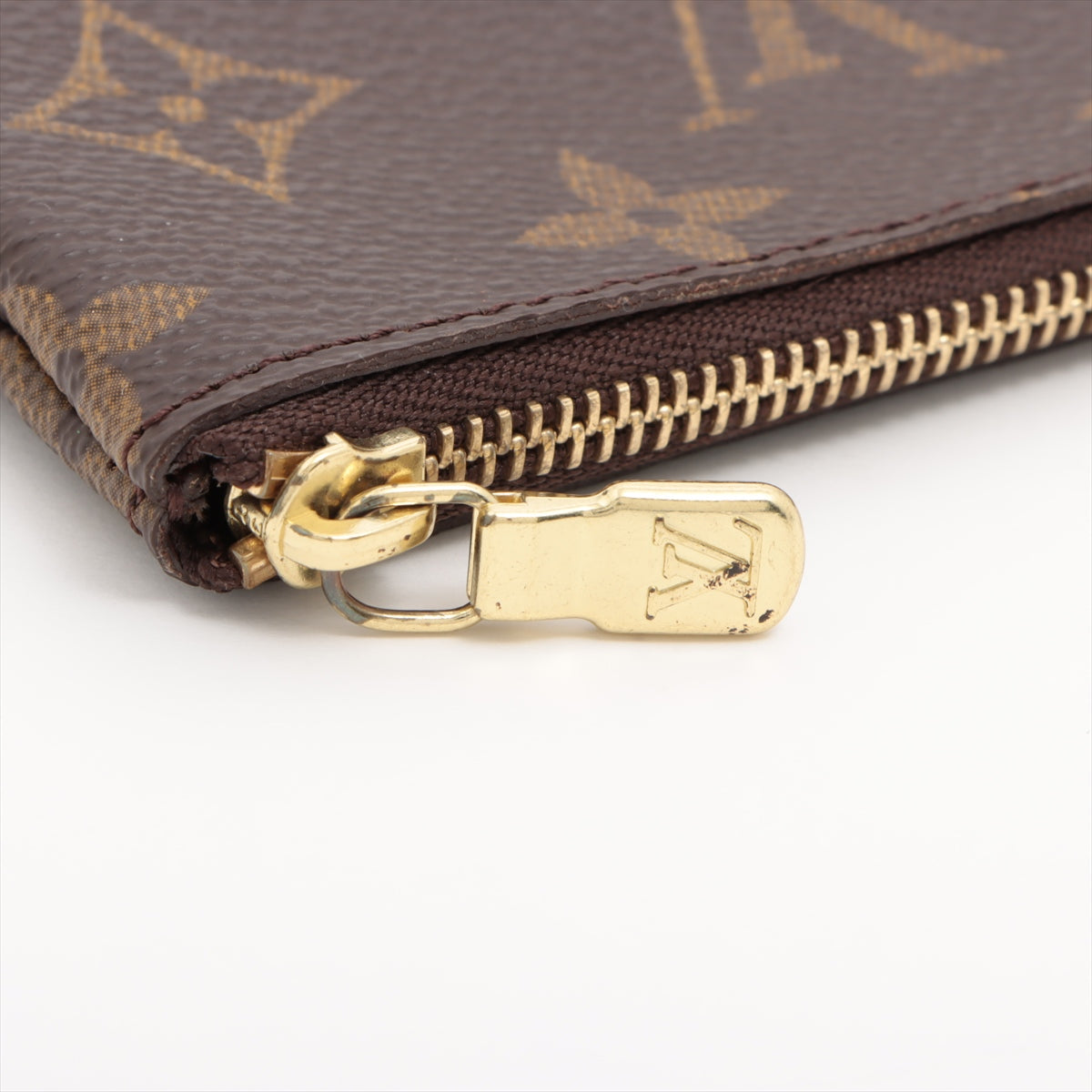 Louis Vuitton Monogram Pochette Cles Brown Coin Case