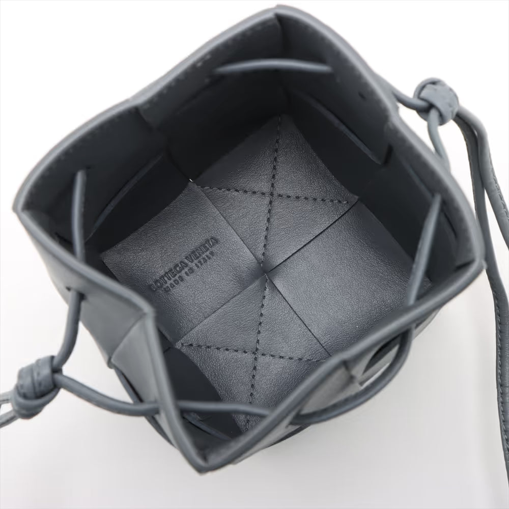Bottega Veneta Maxi Intrecciato Cassette Mini Crossbody Bag Gray