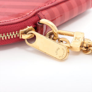 Top rated Louis Vuitton Monogram Vernis Heart Stripe Coin Case Red