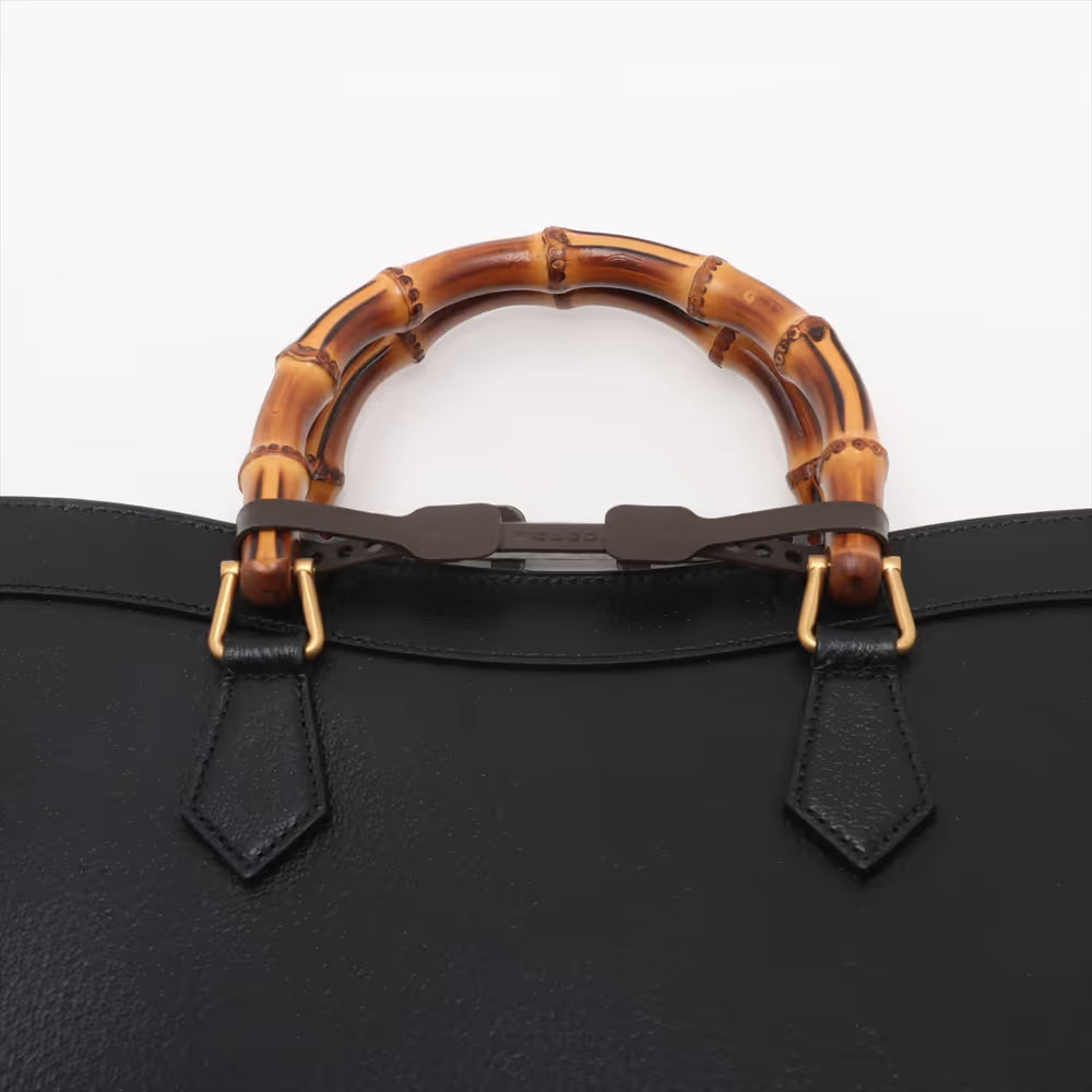 Gucci Bamboo Diana Pigskin Two-Way Handbag Black