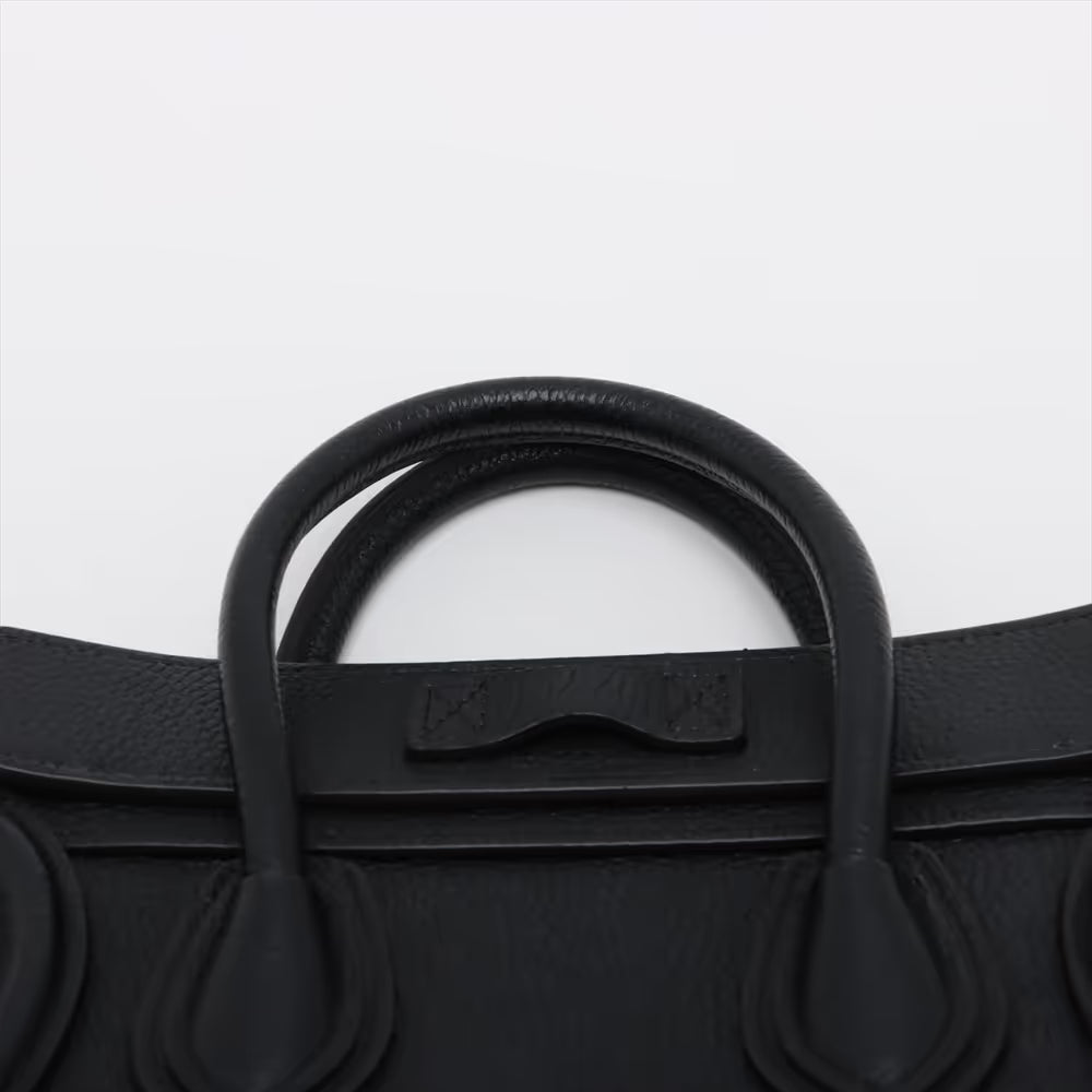 Celine Luggage Nano Shopper Leather Two-Way Handbag Black