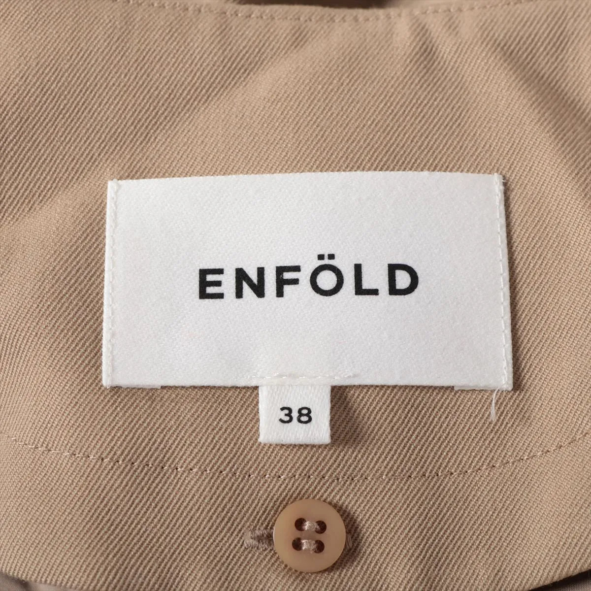 Enfold Wool Long Sleeve Trench Coat Beige