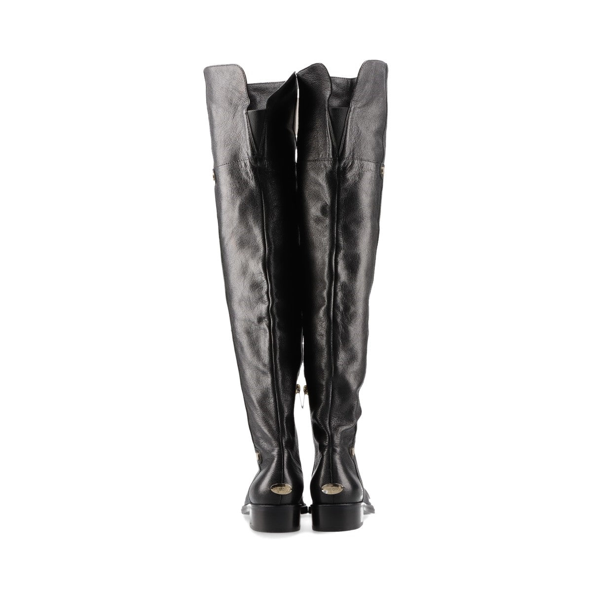 Branded Jimmy Choo Leather Long Boots Black