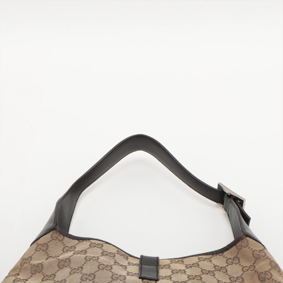 Gucci GG Canvas Jackie Canvas Leather Shoulder Bag Beige x Brown