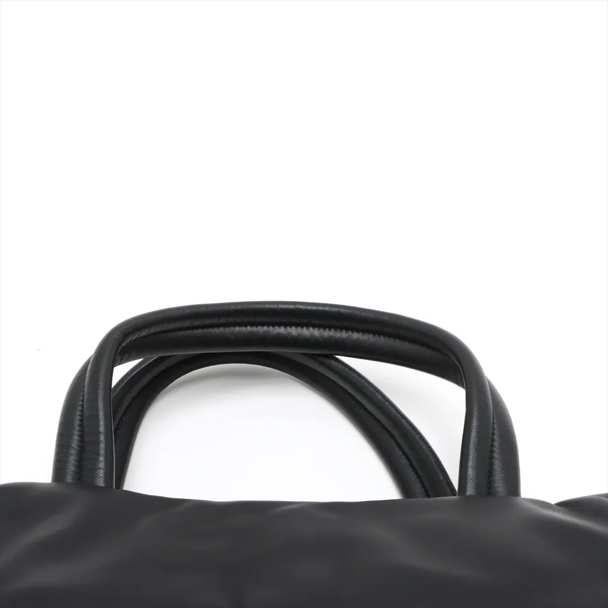 Saint Laurent Paris Debossed Logo Padded Leather Tote Bag Black