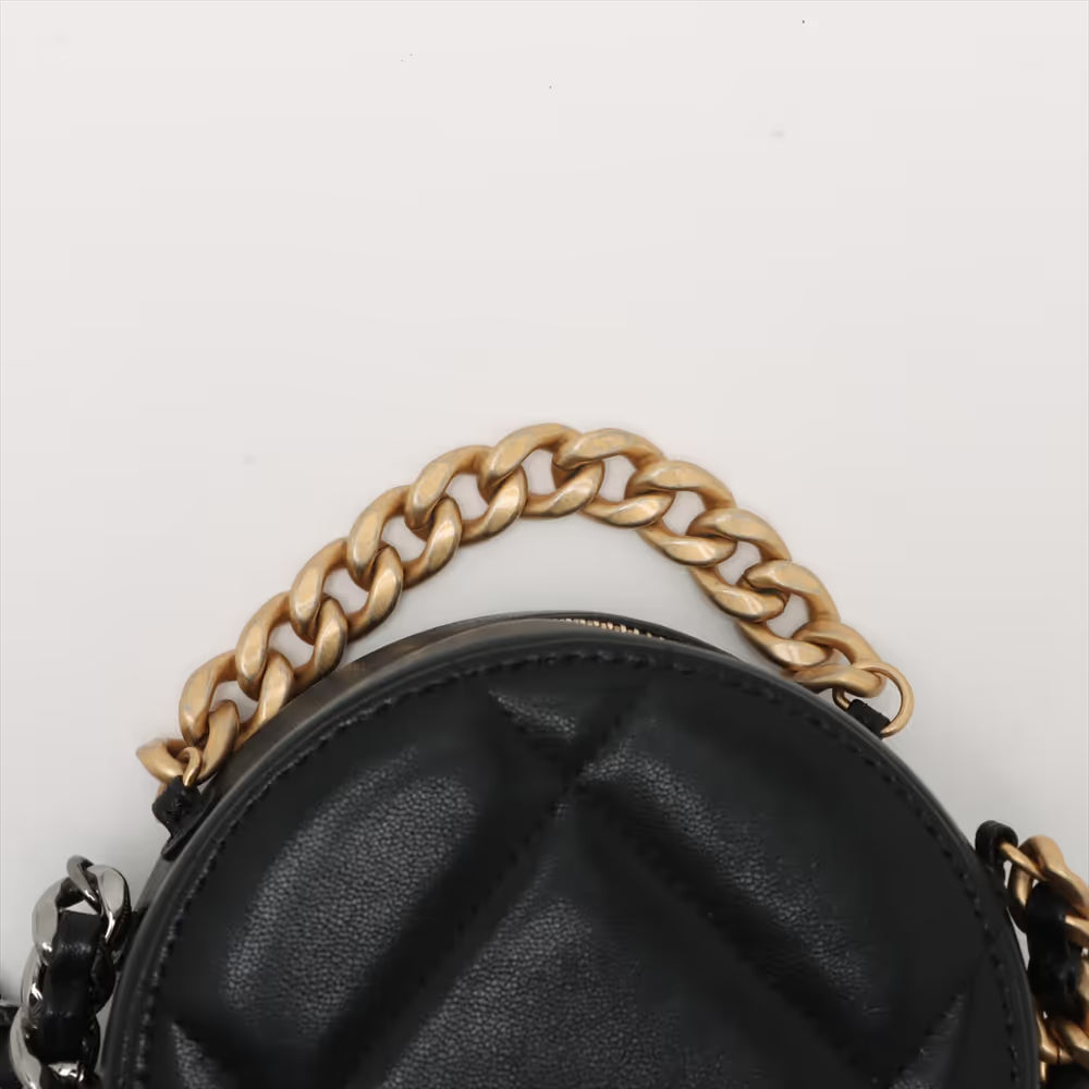 Chanel Chanel 19 Lambskin Round Chain Shoulder Bag Black