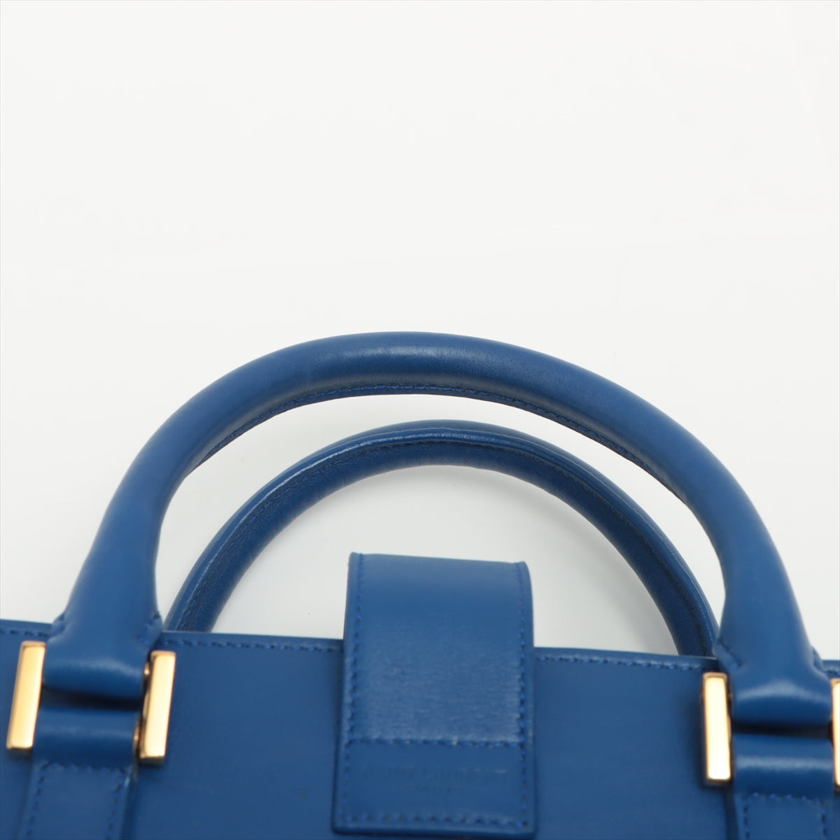 Saint Laurent Paris Baby Cabas Leather Handbag Blue