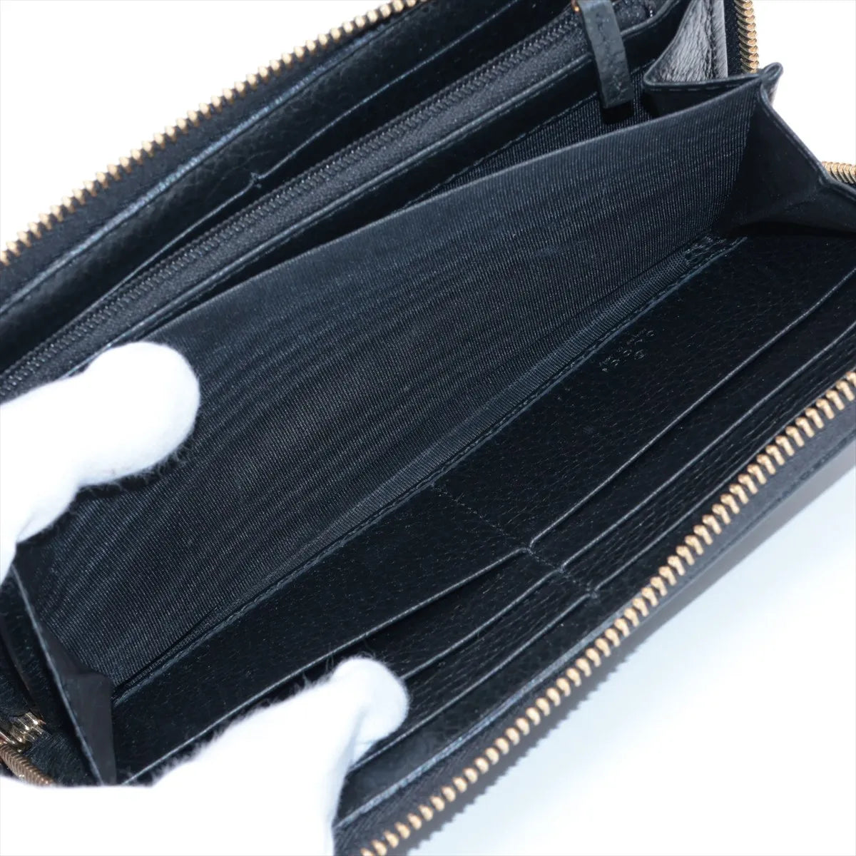 Gucci GG Marmont Leather Zip Round Wallet Black