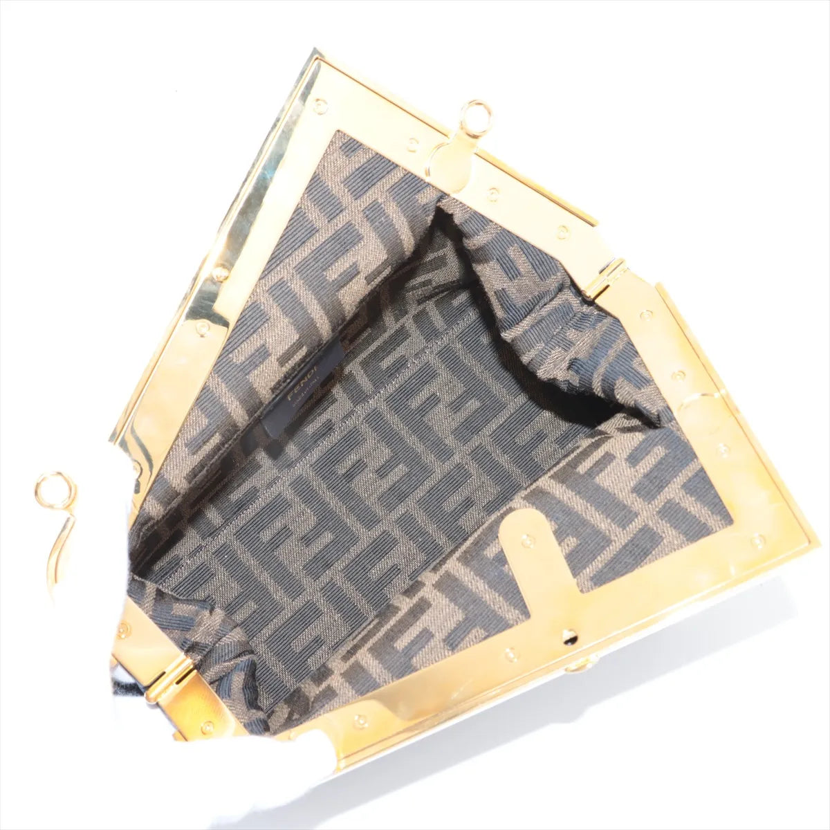 Fendi First Leather Chain Shoulder Bag Black