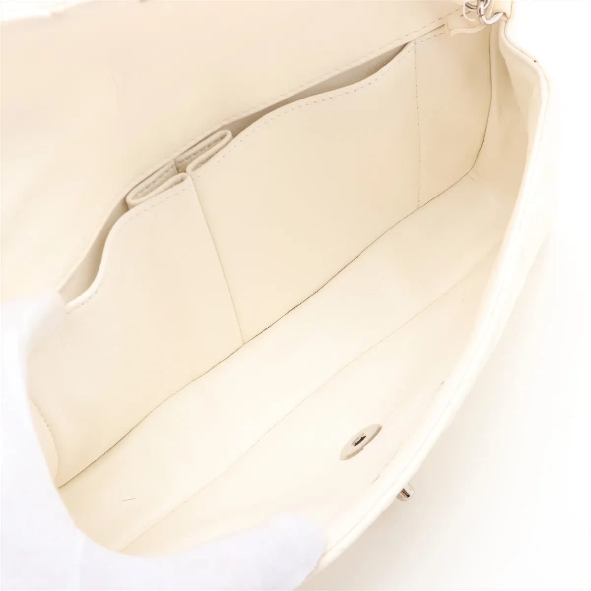 Chanel Matelasse Lambskin Single Flap Single Chain Bag White