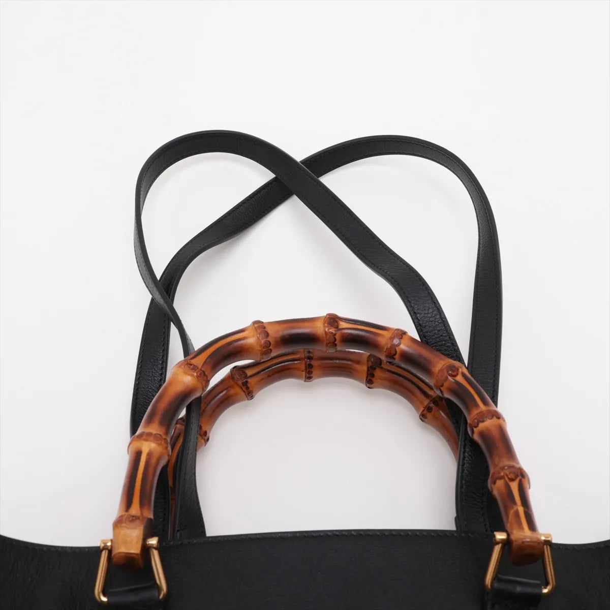 Gucci Bamboo Diana Leather Two-Way Tote Bag Black