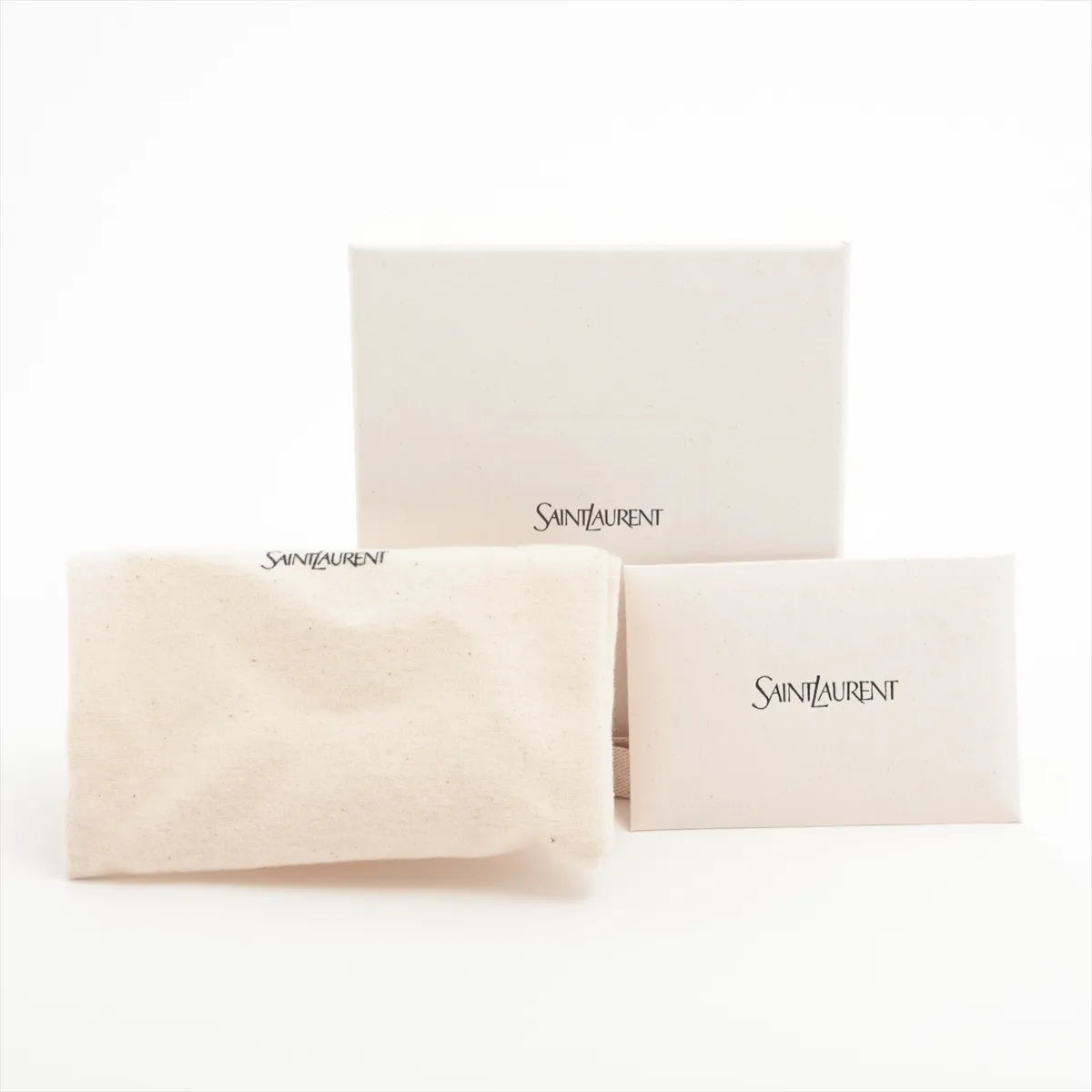 Saint Laurent Paris YSL Logo Leather Pouch Black