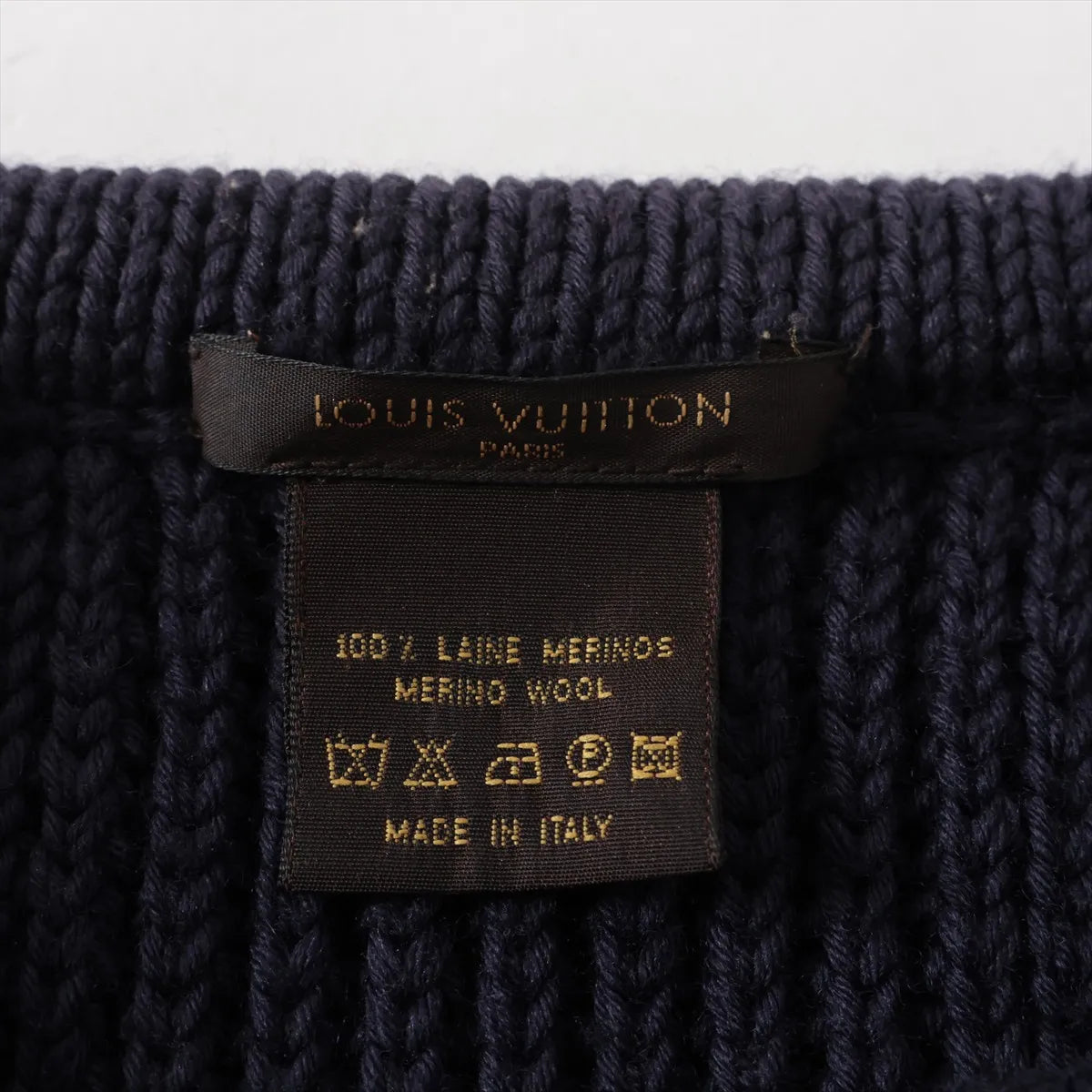 Louis Vuitton Damier Wool Knit Jacket Navy Blue