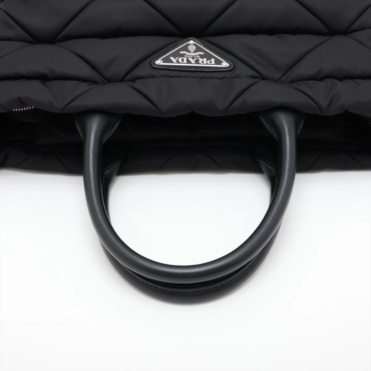 Prada Tessuto Quilted Nylon Leather Two-Way Tote Bag Black
