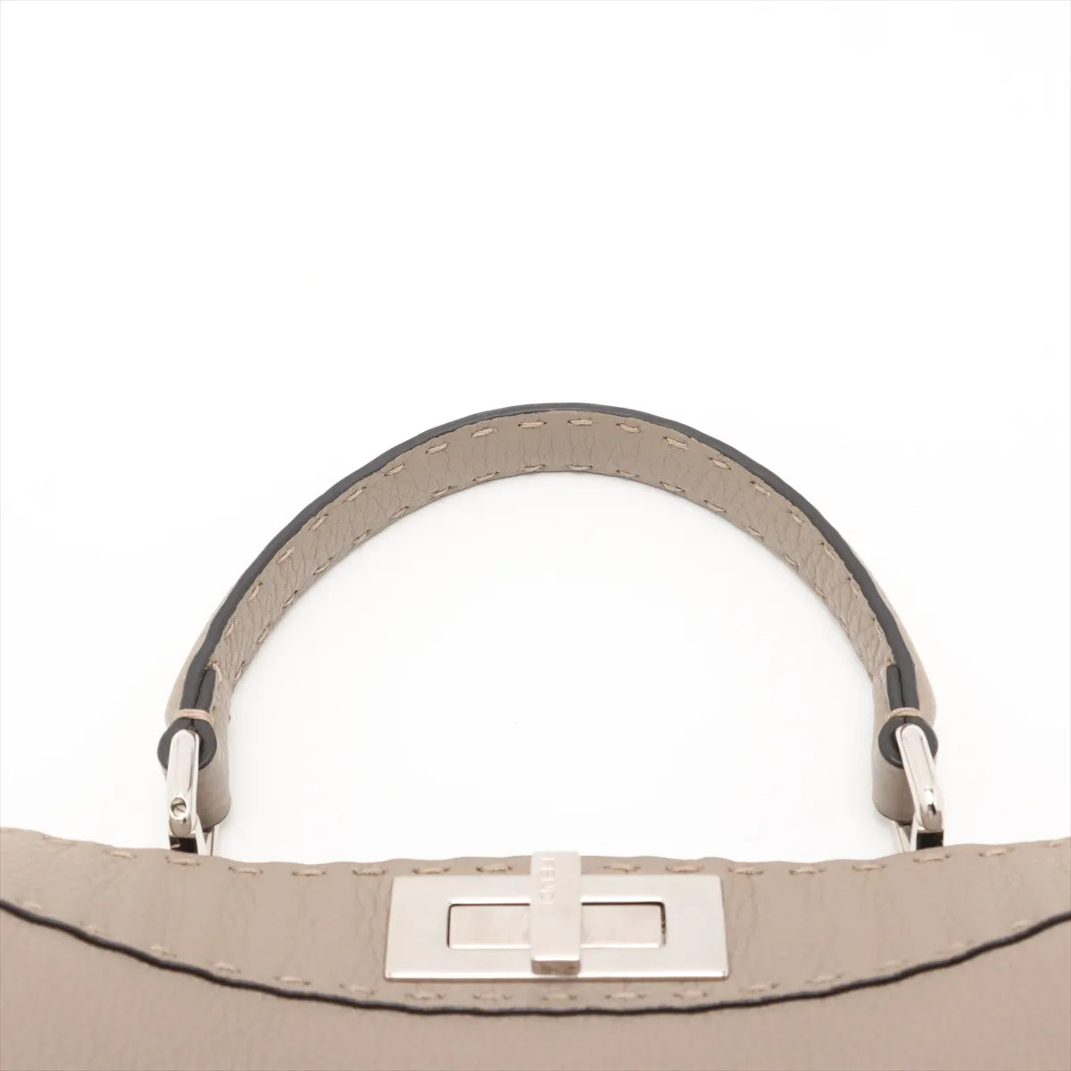 Fendi Selleria Peekaboo ICU Medium Leather Two-Way Handbag Beige