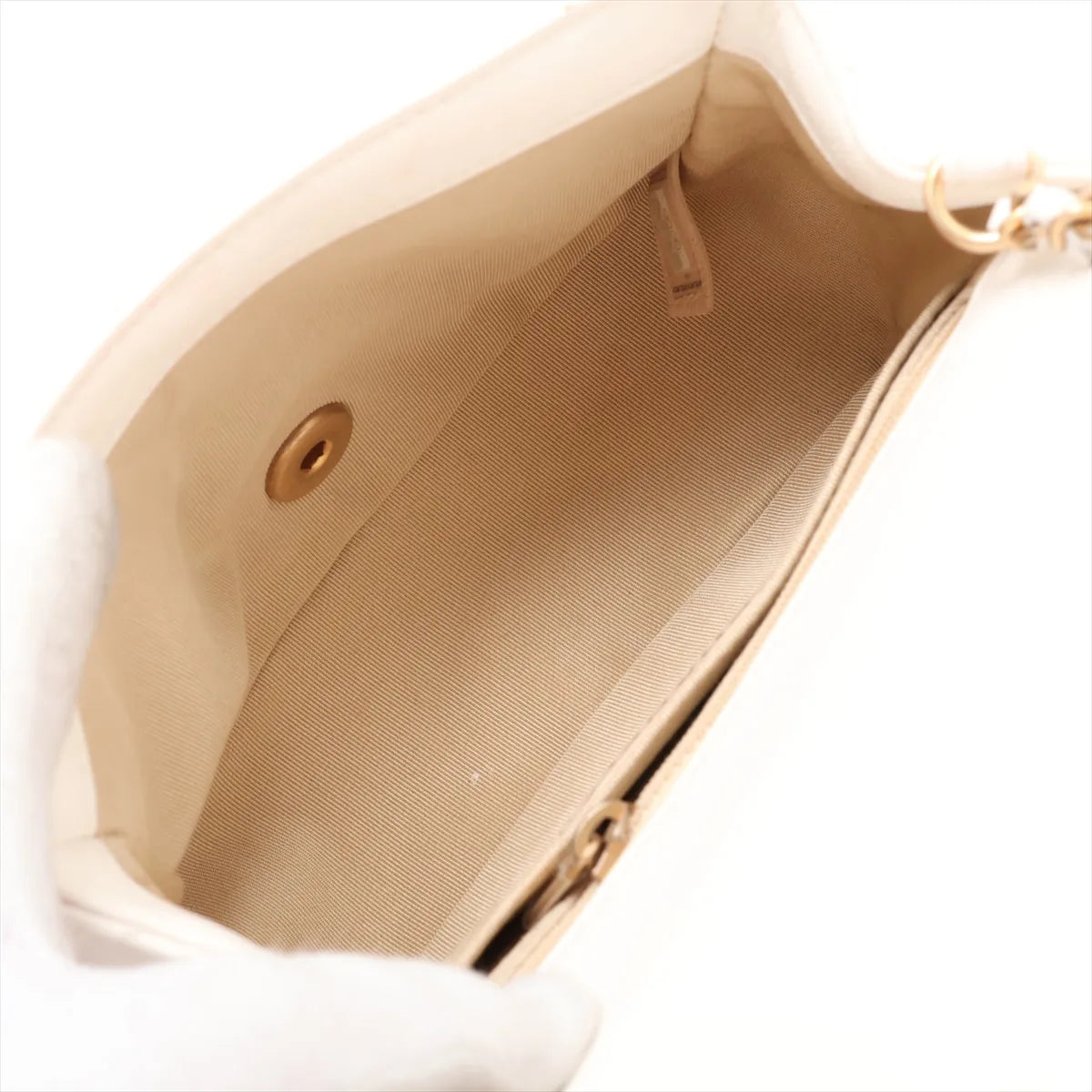 Chanel CC Logo Matelasse Lambskin Single Flap Single Chain Bag White
