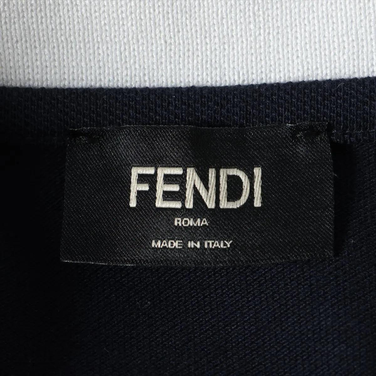 Fendi Cotton Polo Shirt Navy x White