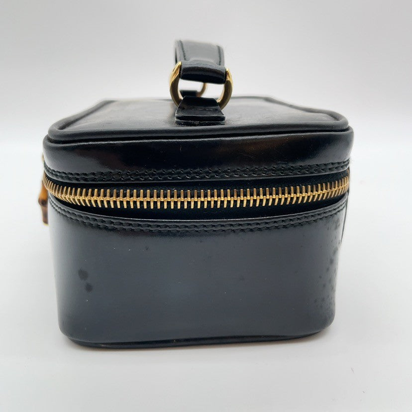 Gucci Bamboo Leather Vanity Handbag Black