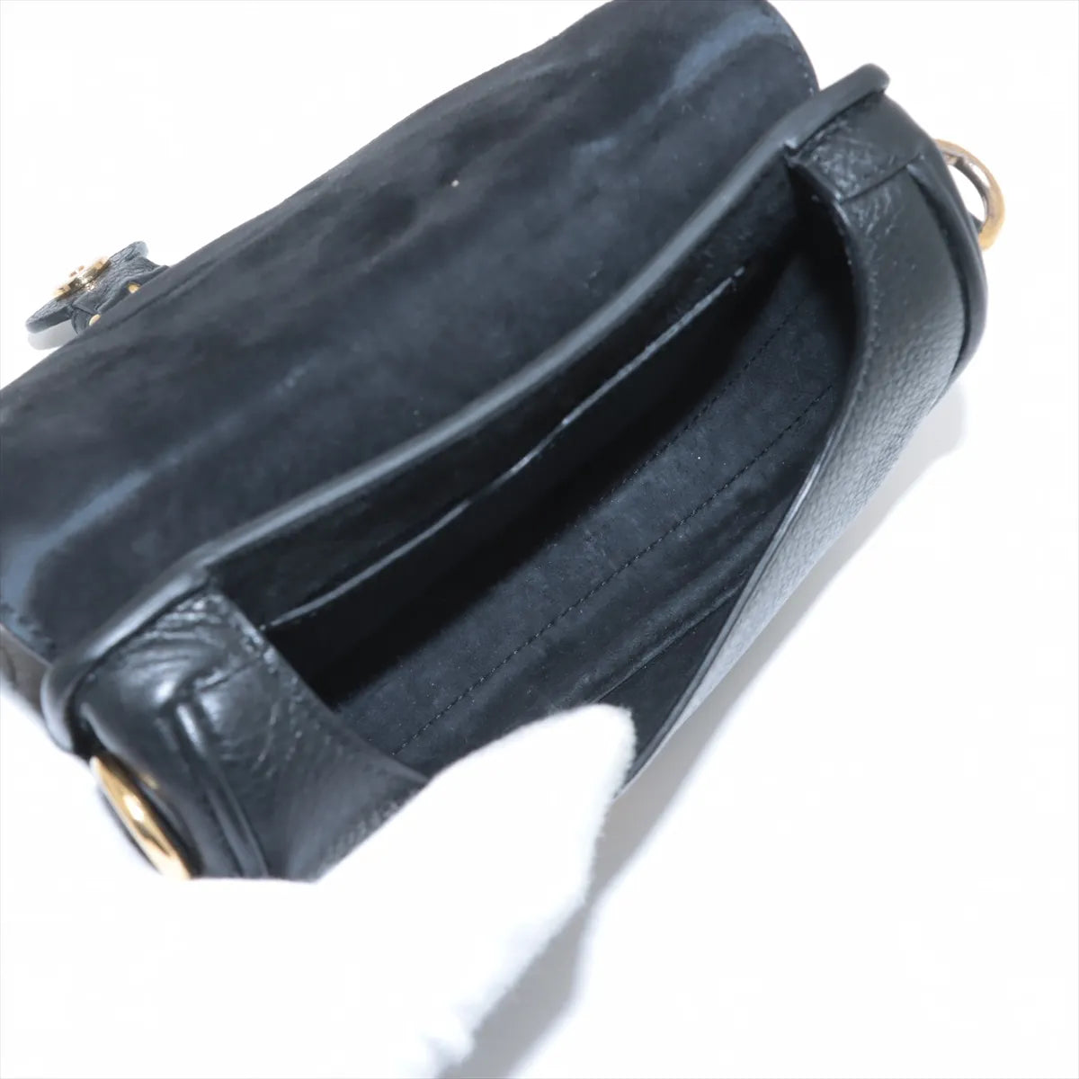 Christian Dior Bobby Leather Shoulder Bag Black