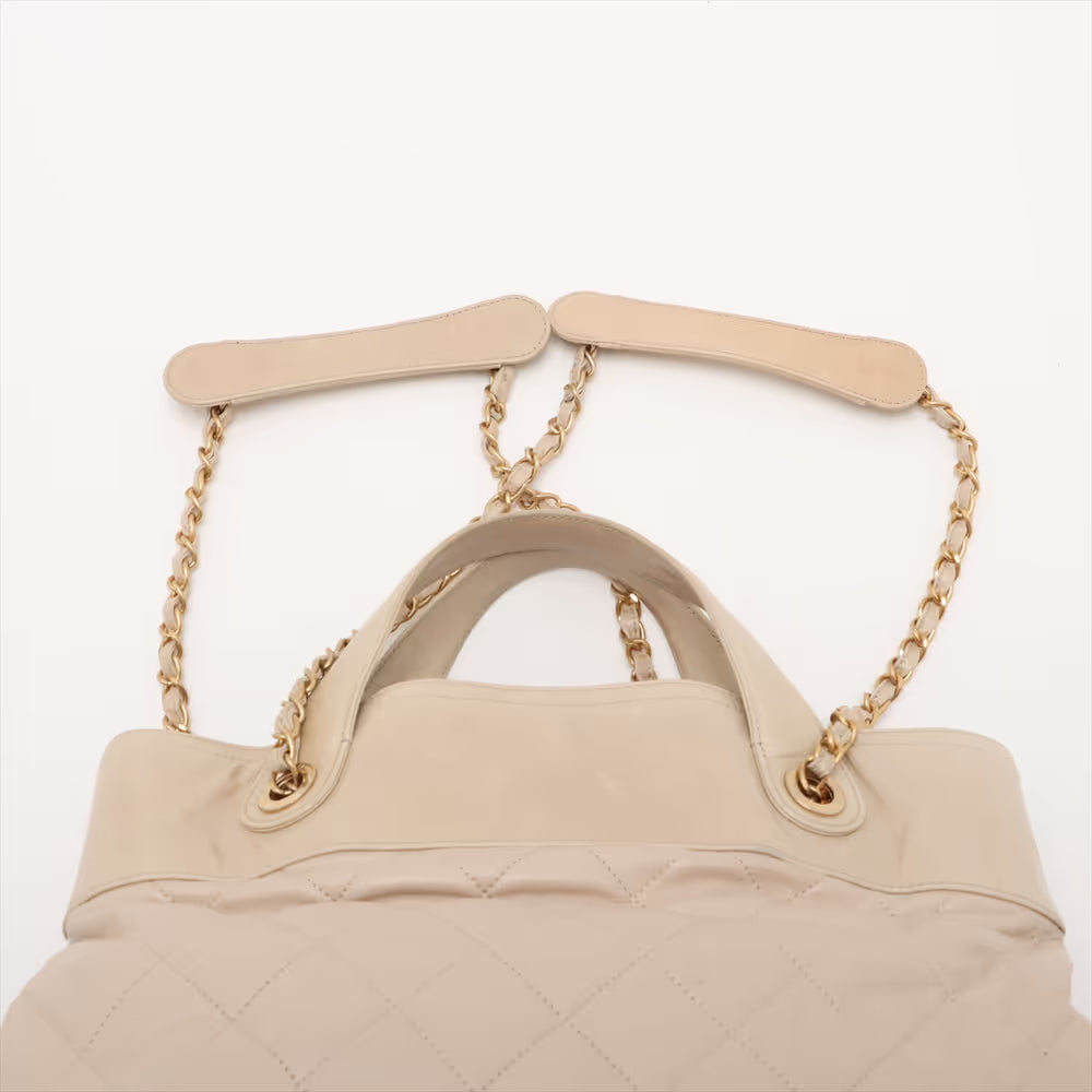 Chanel In The Mix Vintage Calfskin Two-Way Tote Bag Beige