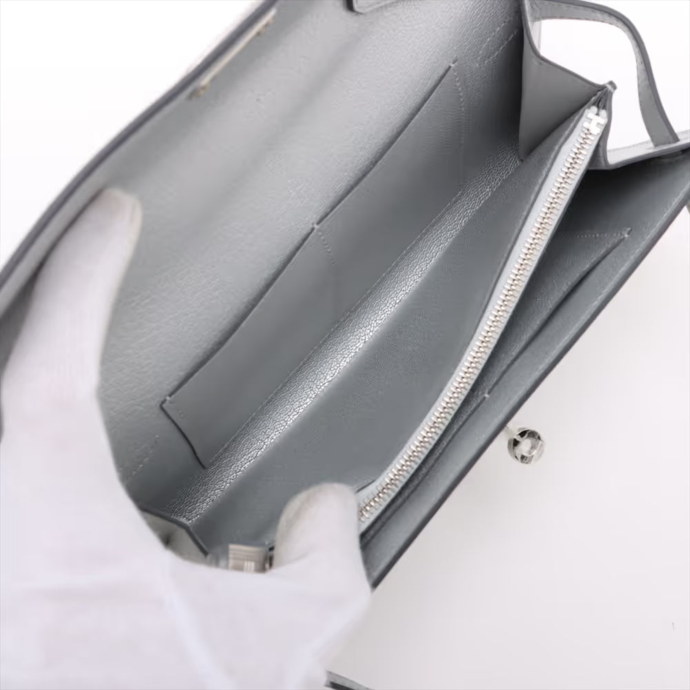 Hermes Kelly Wallet Togo Chevre Shamukira Argent Silver