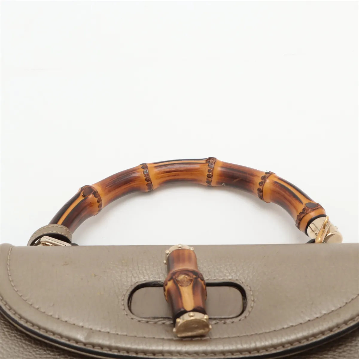 Gucci New Bamboo Leather Handbag Gold