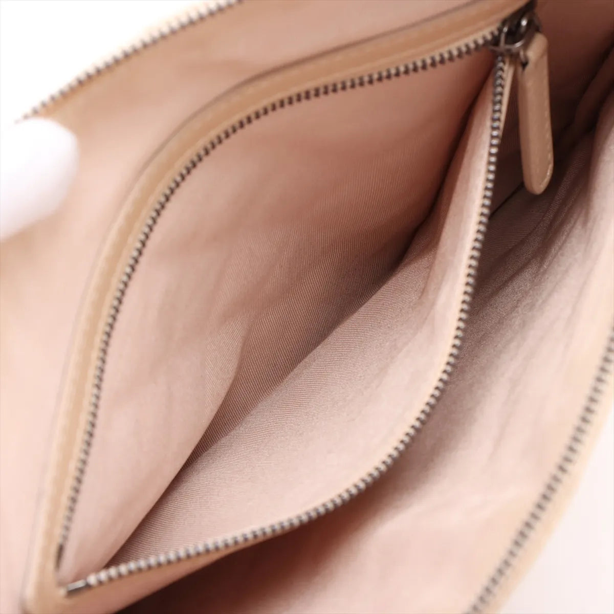 Chanel CC Logo Matelasse Lambskin Clutch Bag Beige