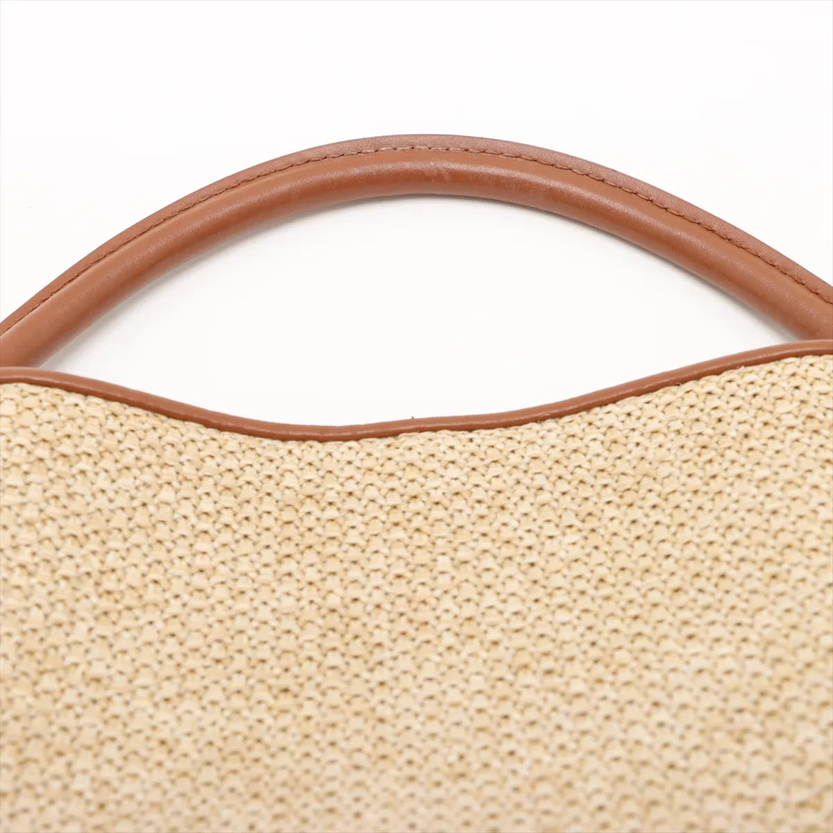 Louis Vuitton LV Logo Raffia Petit Bucket Bag Beige x Brown