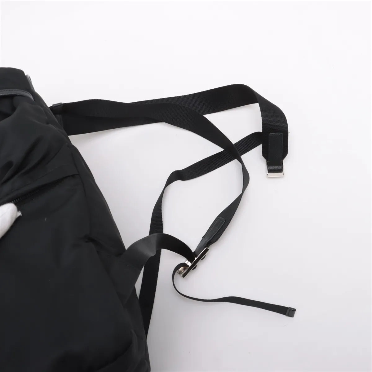 Prada Tessuto Nylon Leather Backpack Black