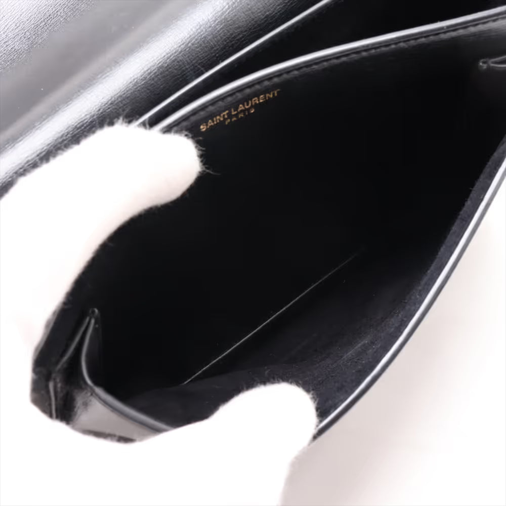 Saint Laurent Paris Sunset Leather Chain Shoulder Bag Black