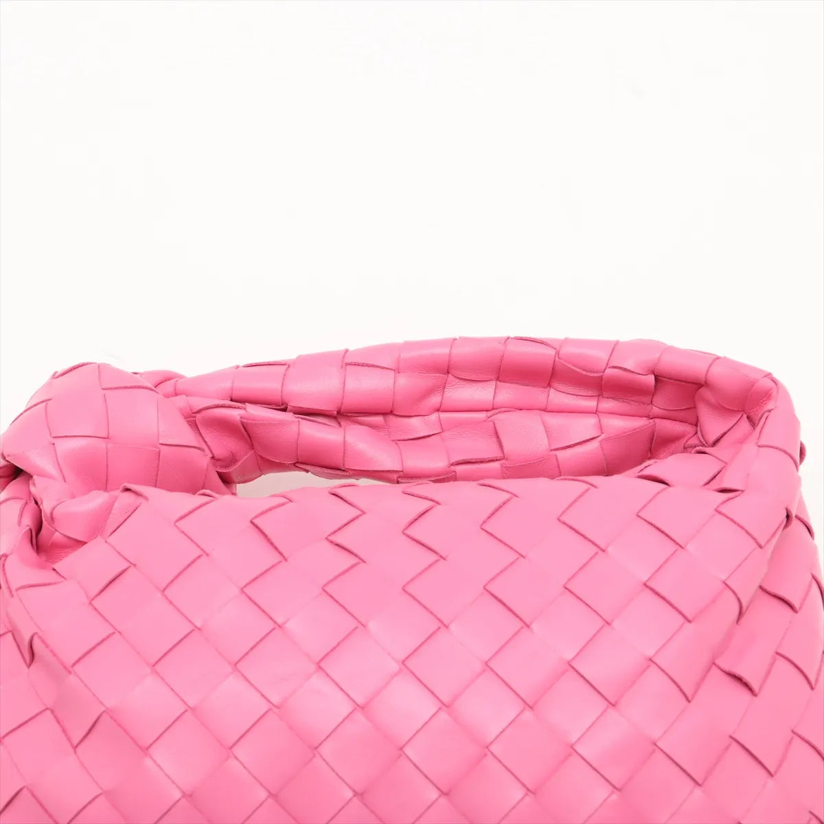 Bottega Veneta Intrecciato Mini Jodie Leather Handbag Pink