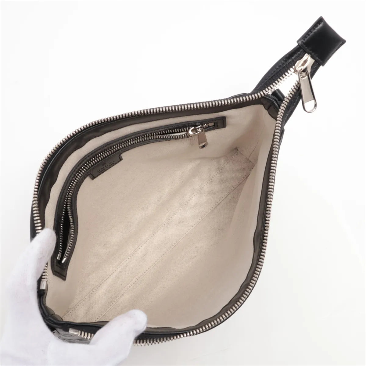 Gucci GG Embossed Leather Two-Way Shoulder Bag Black