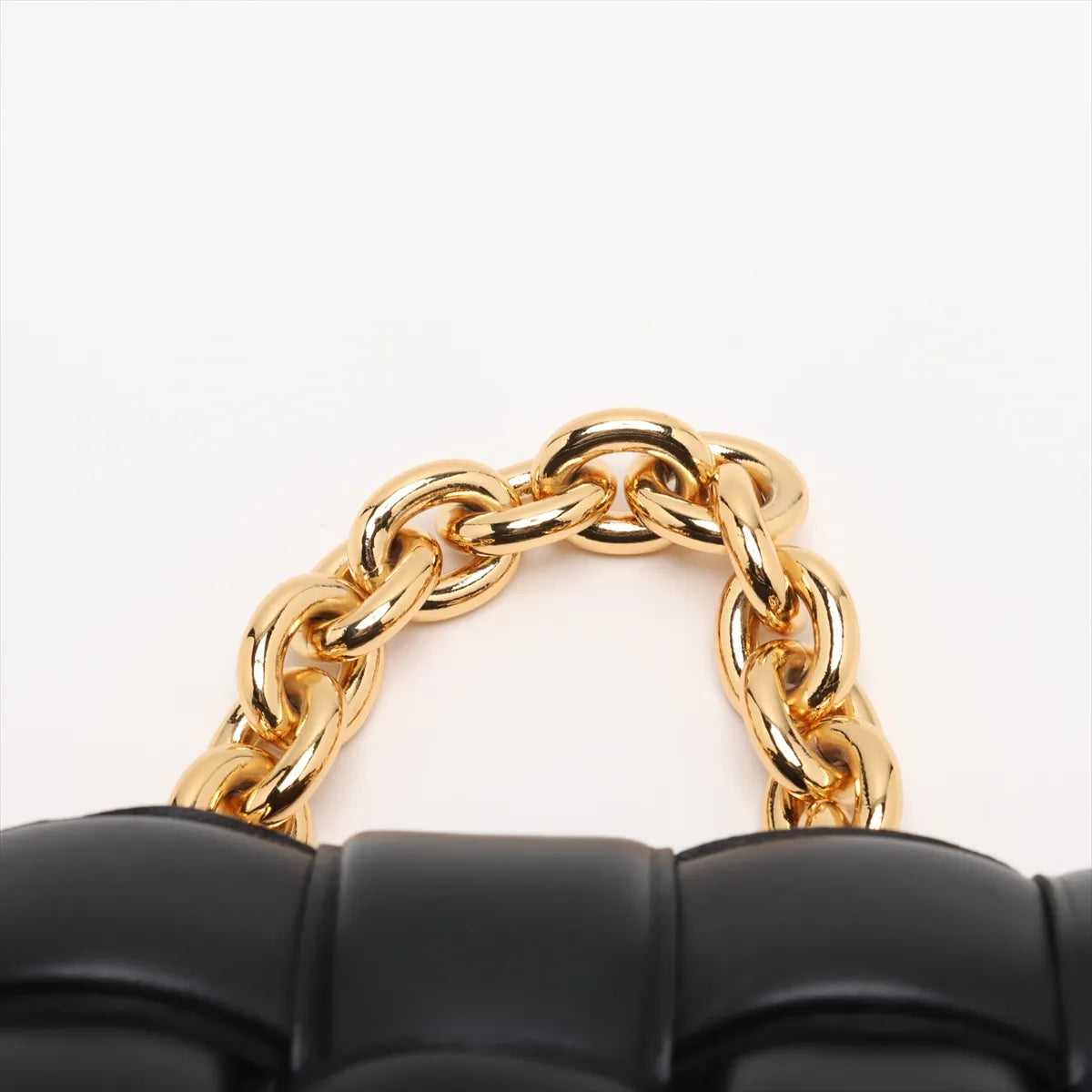 Bottega Veneta Maxi Intrecciato Padded Cassette Leather Chain Shoulder Bag Black