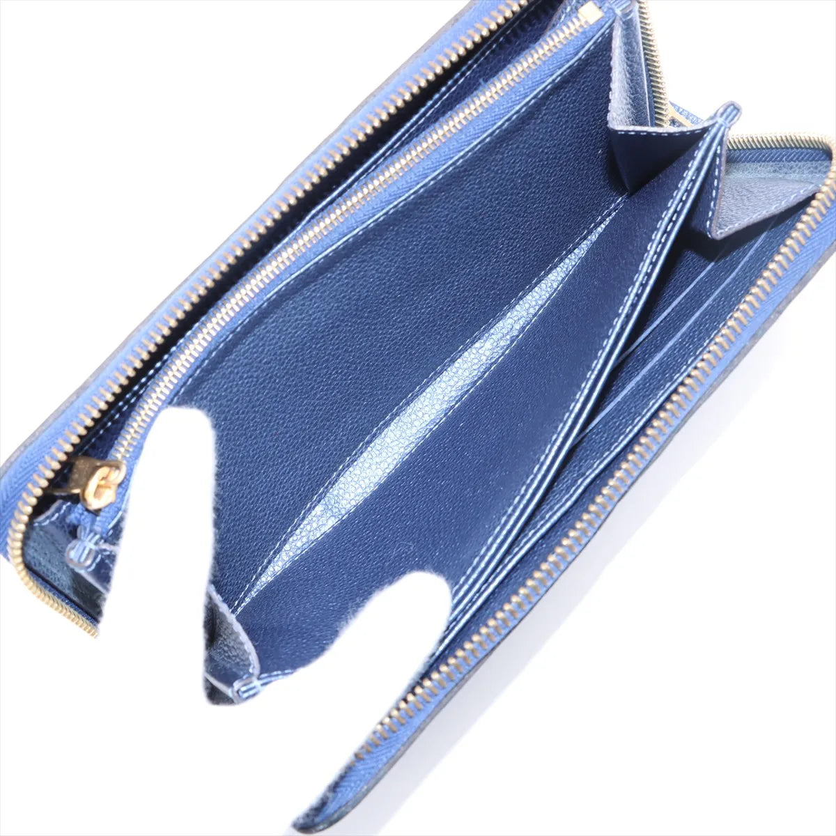 Louis Vuitton Momogram Empreinte Zippy Wallet Denim Blue