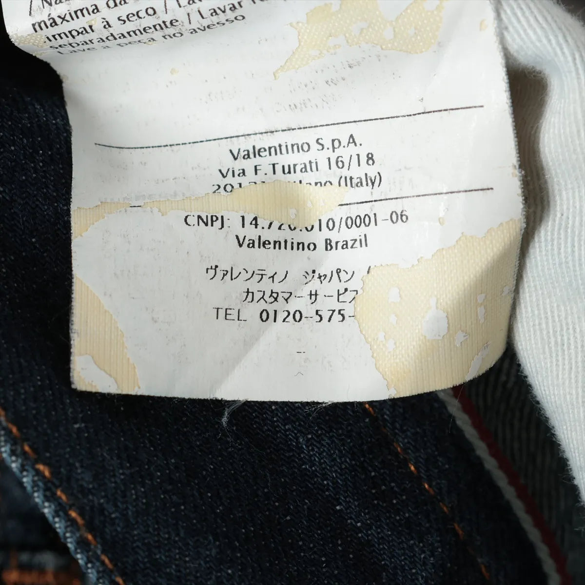 Valentino Cotton Denim Pants Dark Wash Blue